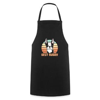 French bulldog - Cooking Apron - black - Front - AI Model Male 185 dark (185cm)