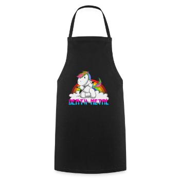 Death Metal Einhorn Regenbogen - Kochschürze - Schwarz - Vorne - AI Model Male 185 dark (185cm)