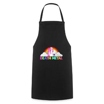 Regenbogen Death Metal Einhorn - Kochschürze - Schwarz - Vorne - AI Model Male 185 dark (185cm)