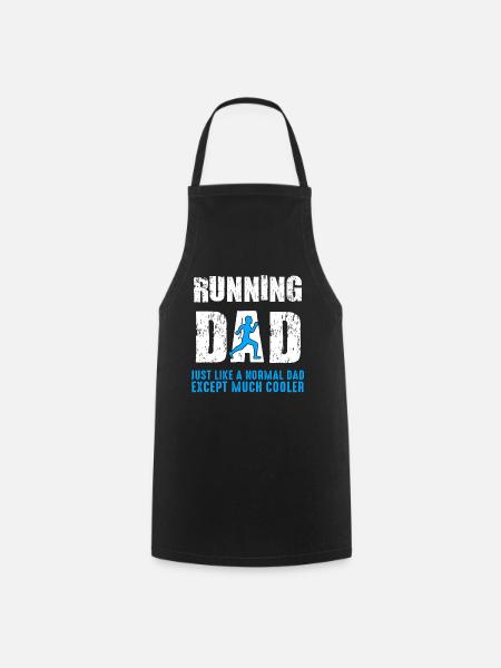 Funny Running Dad Jogging Cardio Run Runner Gift - Cooking Apron - black