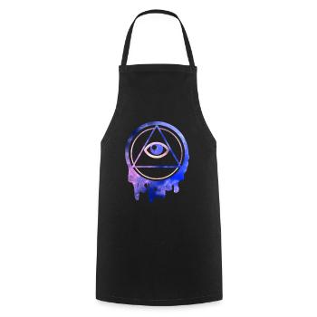 All Seeing Eye Illuminati Sterne - Kochschürze - Schwarz - Vorne - AI Model Male 185 dark (185cm)
