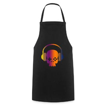 Crâne de jeu - Tablier de cuisine - noir - Devant - AI Model Male 185 dark (185cm)
