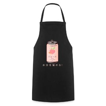 Japan Peach Soft Drink Aesthetic Kawaii Gift - Cooking Apron - black - Front - AI Model Male 185 dark (185cm)
