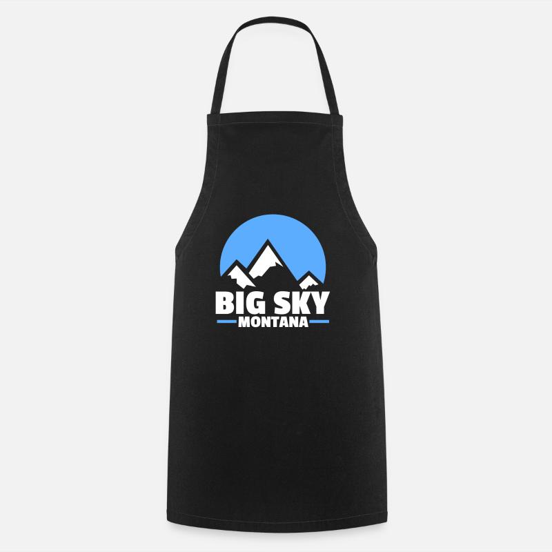 Big Sky Montana Winter Skiurlaub Ski Geschenk - Kochschürze - Schwarz