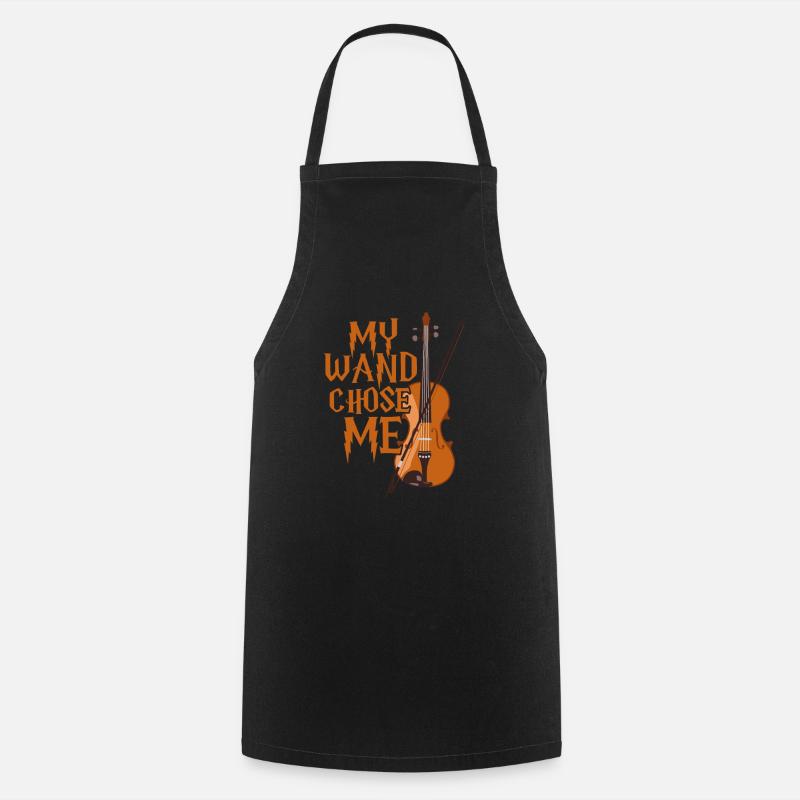 violin - Cooking Apron - black