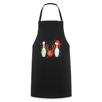 Weihnachten Bowling - Kochschürze - Schwarz - Vorne - AI Model Male 185 dark (185cm)