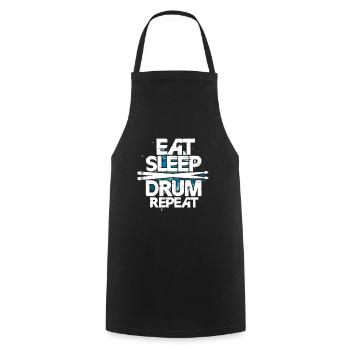 Drums - Cooking Apron - black - Front - AI Model Male 185 dark (185cm)