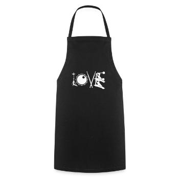 Drums Love - Tablier de cuisine - noir - Devant - AI Model Male 185 dark (185cm)