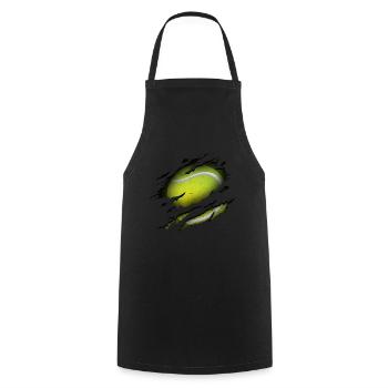 tennis - Cooking Apron - black - Front - AI Model Male 185 dark (185cm)