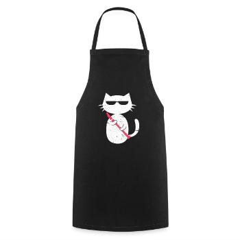 Flûte Flûte Fanfare Cadeau Chat - Tablier de cuisine - noir - Devant - AI Model Male 185 dark (185cm)