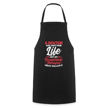 occupational therapists - Cooking Apron - black - Front - AI Model Male 185 dark (185cm)