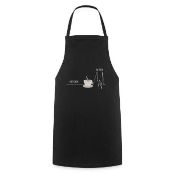 Coffee Bean Coffee Shop Coffee Break Barista Gift - Cooking Apron - black - Front - AI Model Male 185 dark (185cm)