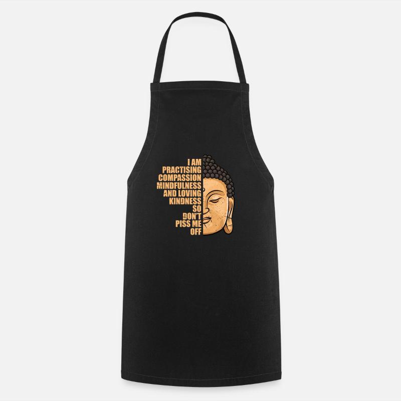 Buddha Yoga Buddhism Meditation Zen Gift - Cooking Apron - black