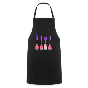 Nail polish fingernail manicure nail design nails - Cooking Apron - black - Front - AI Model Male 185 dark (185cm)