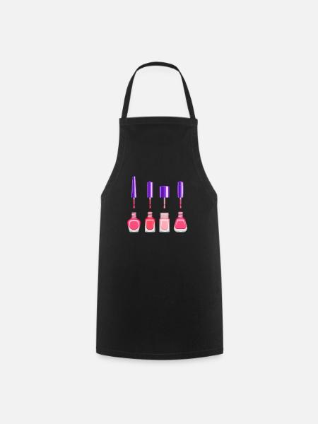 Nail polish fingernail manicure nail design nails - Cooking Apron - black