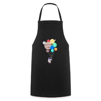 Astronaut planet universe space galaxy - Cooking Apron - black - Front - AI Model Male 185 dark (185cm)