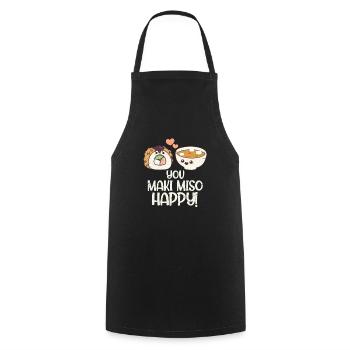 Soupe miso japon nourriture japonais maki cadeau - Tablier de cuisine - noir - Devant - AI Model Male 185 dark (185cm)