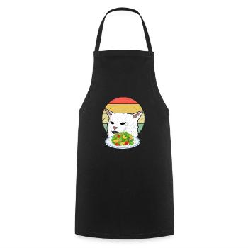 Smudge the Cat Meme Cat Woman Yelling At A Cat - Cooking Apron - black - Front - AI Model Male 185 dark (185cm)