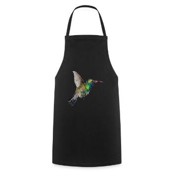 Colibri Polygone Art Géométrique Nature - Tablier de cuisine - noir - Devant - AI Model Male 185 dark (185cm)