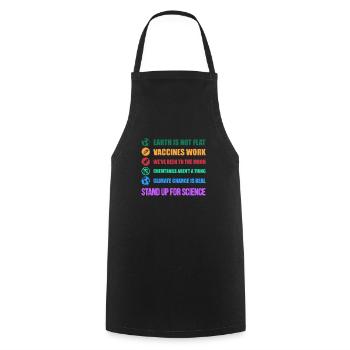 Scientifique scientifique nerd chimie cadeau - Tablier de cuisine - noir - Devant - AI Model Male 185 dark (185cm)
