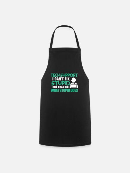 Technical support computer IT programmer - Cooking Apron - black