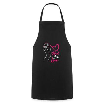 Nail art love manicure nail design fingernail - Cooking Apron - black - Front - AI Model Male 185 dark (185cm)