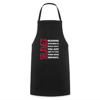 Lecture japonaise - Tablier de cuisine - noir - Devant - AI Model Male 185 dark (185cm)