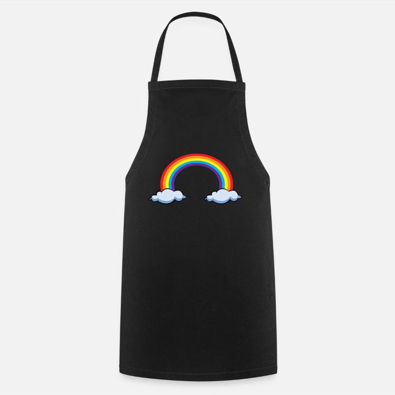 Rainbow with clouds | Rainbow - Cooking Apron - black