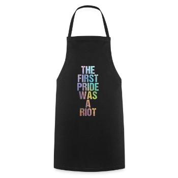 La première fierté était un 50e anniversaire du défilé anti-émeute - Tablier de cuisine - noir - Devant - AI Model Male 185 dark (185cm)