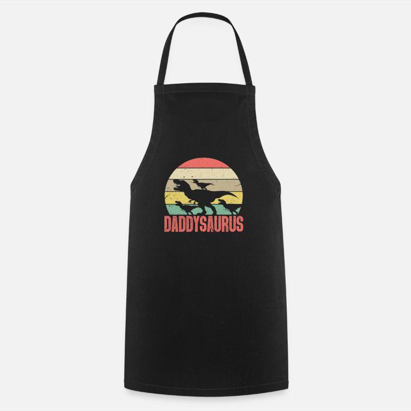 Père dinosaure Daddysaurus - Tablier de cuisine - noir