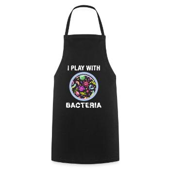 I Play With Bacteria Microbiology Laboratory Bacteria - Cooking Apron - black - Front - AI Model Male 185 dark (185cm)