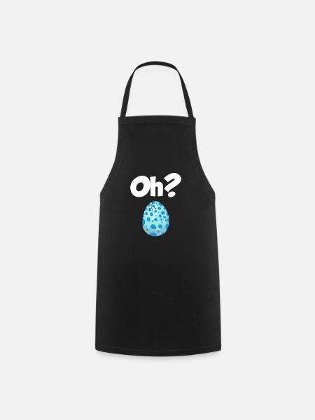 Hatching egg Oh? Dinosaur pregnancy announcement - Cooking Apron - black