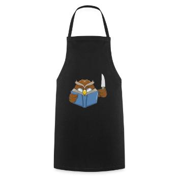 Lesen Eule Buchfans Lieblings Hobby Geschenk - Kochschürze - Schwarz - Vorne - AI Model Male 185 dark (185cm)