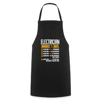 Electrician Electricity Electrics Electronics Gift - Cooking Apron - black - Front - AI Model Male 185 dark (185cm)
