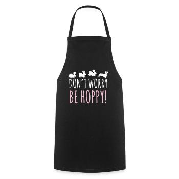 Ne vous inquiétez pas, lapin de Pâques - Tablier de cuisine - noir - Devant - AI Model Male 185 dark (185cm)