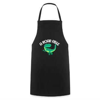 dinosaur - Cooking Apron - black - Front - AI Model Male 185 dark (185cm)