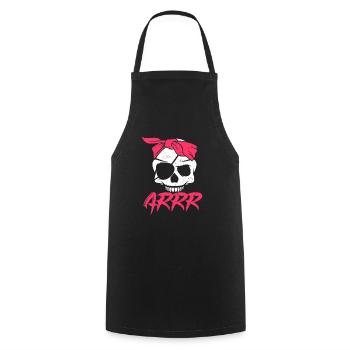 Pirate Pirate Skull Pirate Girl Gift - Tablier de cuisine - noir - Devant - AI Model Male 185 dark (185cm)