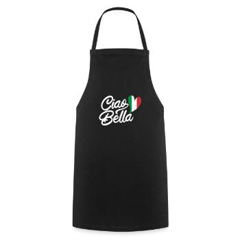 Italian Italy Italian Italia Gift - Cooking Apron - black - Front - AI Model Male 185 dark (185cm)