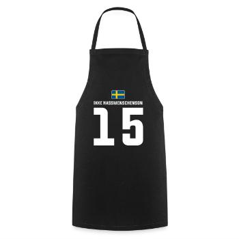 Schwedische Namen Fußball Sauf Mallorca Trikot - Kochschürze - Schwarz - Vorne - AI Model Male 185 dark (185cm)