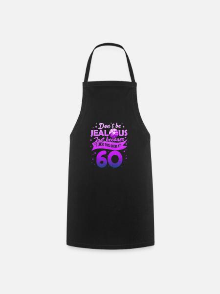60th Birthday - Cooking Apron - black