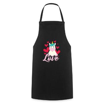 unicorn - Cooking Apron - black - Front - AI Model Male 185 dark (185cm)