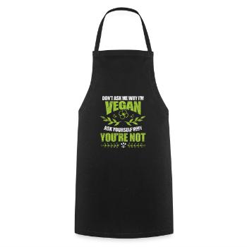 Vegan Vegan Vegan Vegetarian Veggie Gift - Tablier de cuisine - noir - Devant - AI Model Male 185 dark (185cm)