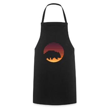 Wombat retro cute australia wilderness wild animal - Cooking Apron - black - Front - AI Model Male 185 dark (185cm)
