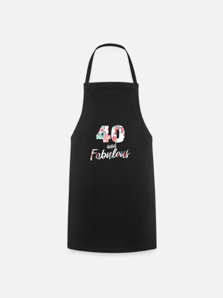 40th birthday - Cooking Apron - black