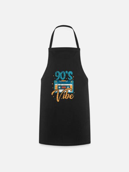 Cadeau rétro de cassette des années 90 des années 90 - Tablier de cuisine - noir