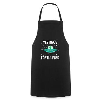 Alien Ufo Aliens Weltraum Raumschiff Geschenk - Kochschürze - Schwarz - Vorne - AI Model Male 185 dark (185cm)