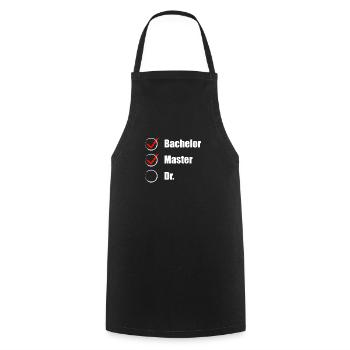 Master's Degree PhD Student Checklist Gift Idea - Cooking Apron - black - Front - AI Model Male 185 dark (185cm)
