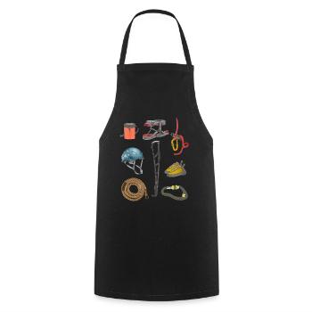 Free Climber Rock Climbing Mountains Boulder Gift - Cooking Apron - black - Front - AI Model Male 185 dark (185cm)