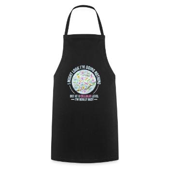 Biology biologist science bio laboratory gift - Cooking Apron - black - Front - AI Model Male 185 dark (185cm)