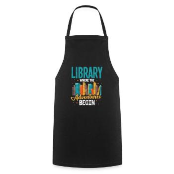 Livres de bibliothèque lecture livre rat de bibliothèque cadeau - Tablier de cuisine - noir - Devant - AI Model Male 185 dark (185cm)